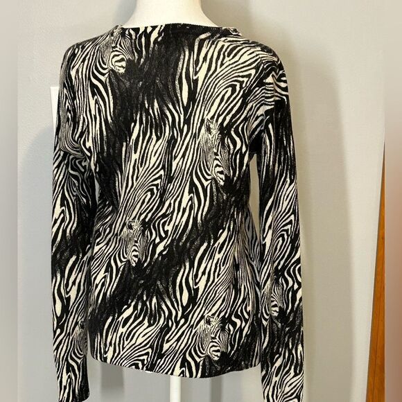 Equipment Femme Sloane 100% cashmere zebra print crewneck sweater size S/P BIN L - Picture 4 of 10